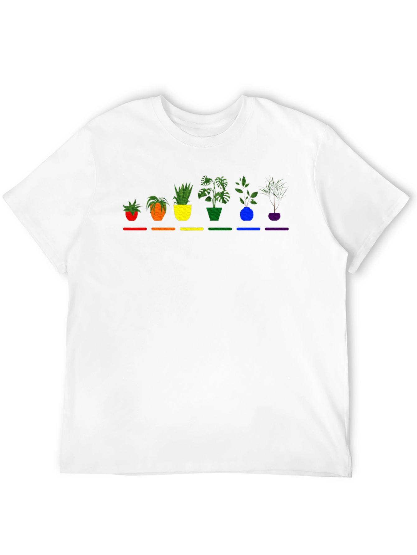 Rainbow Potted Plants Graphic Tee