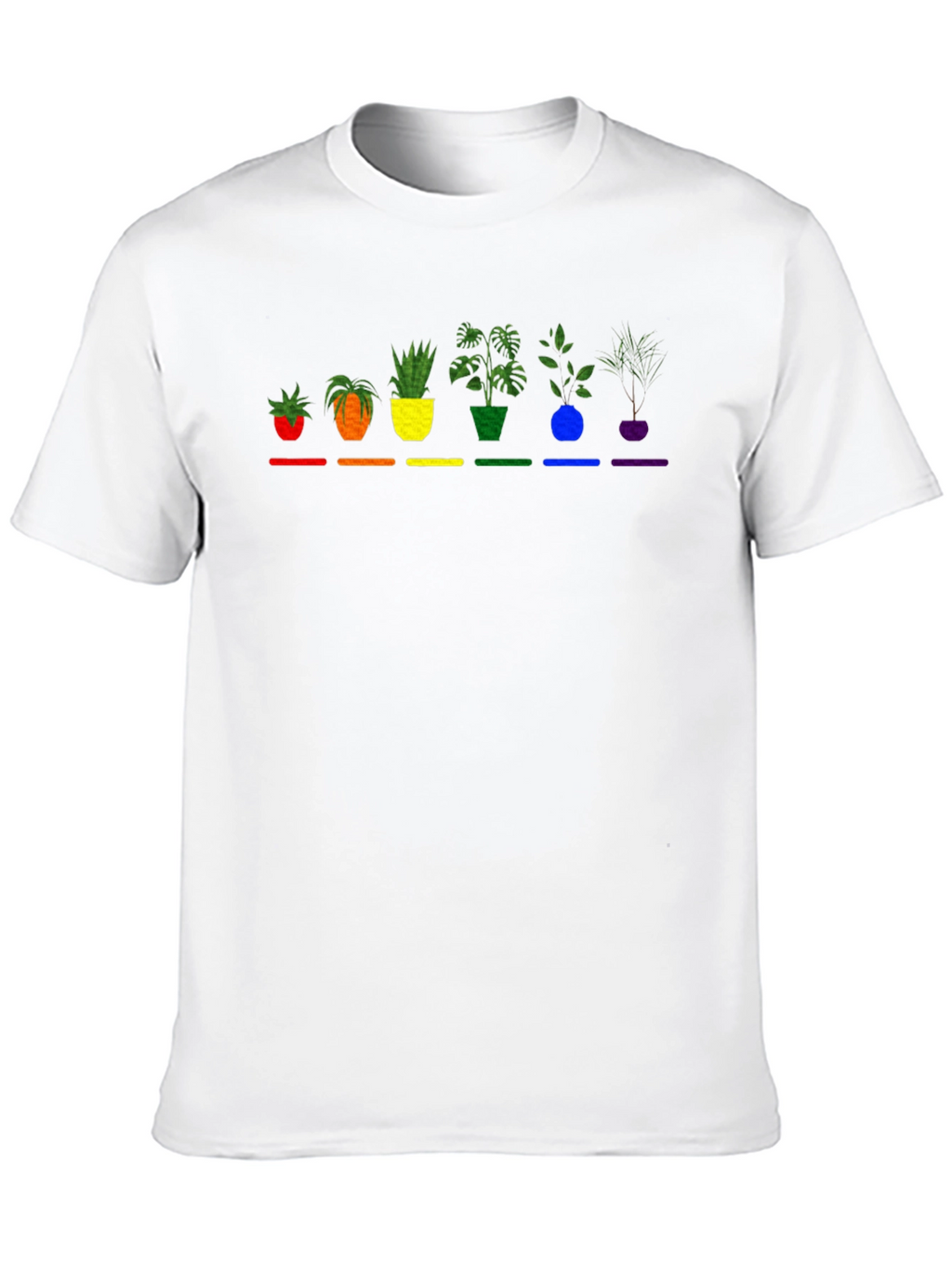 Rainbow Potted Plants Graphic Tee