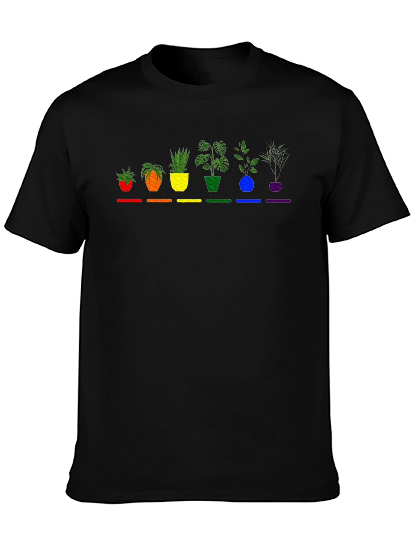 Rainbow Potted Plants Graphic Tee
