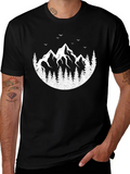 Mountain & Trees Graphic T-Shirt - Black