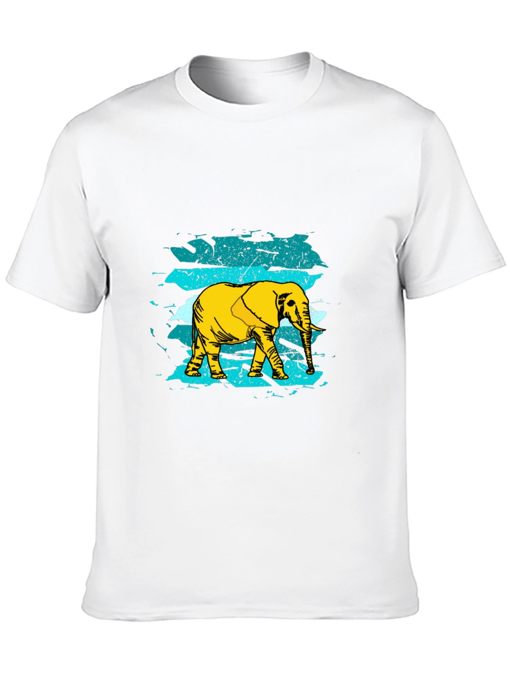 Elephant Graphic Print Mens Black T-Shirt
