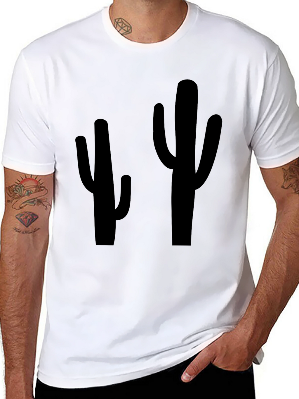 Cactus Graphic Tee - Black Casual Shirt