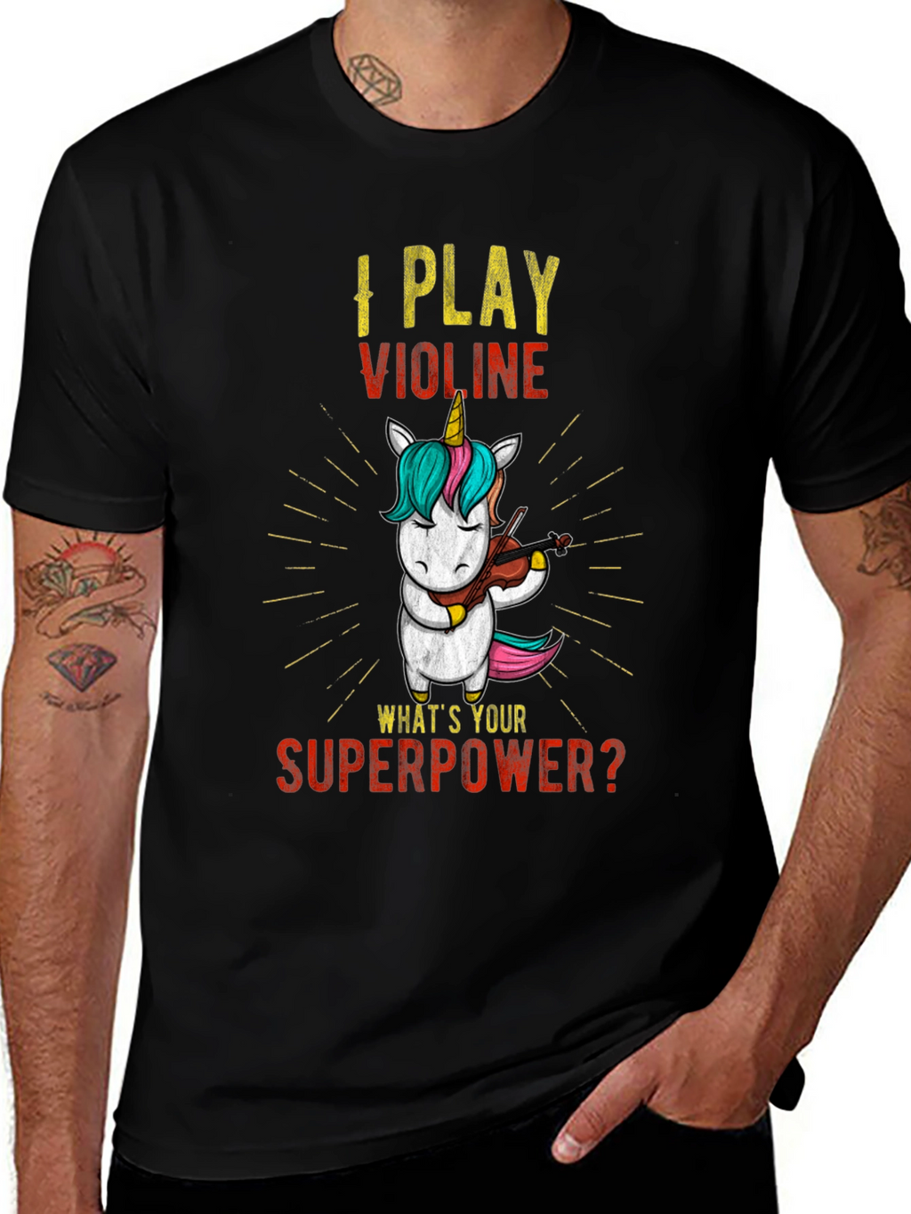I Play Violin Unicorn T-Shirt