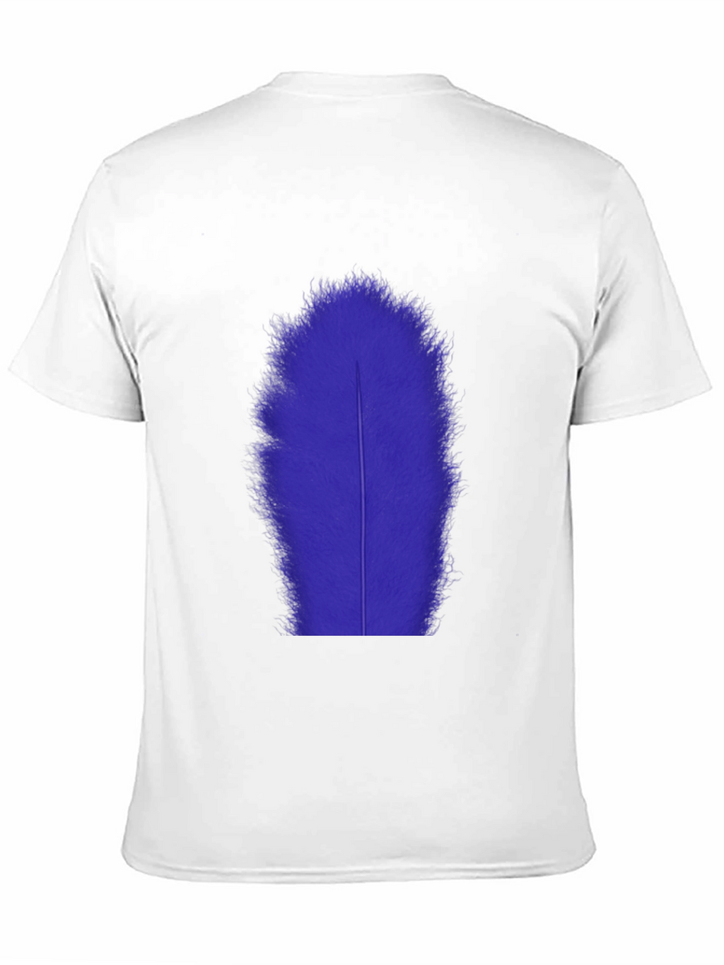Mens Black T-Shirt with Blue Feather Graphic