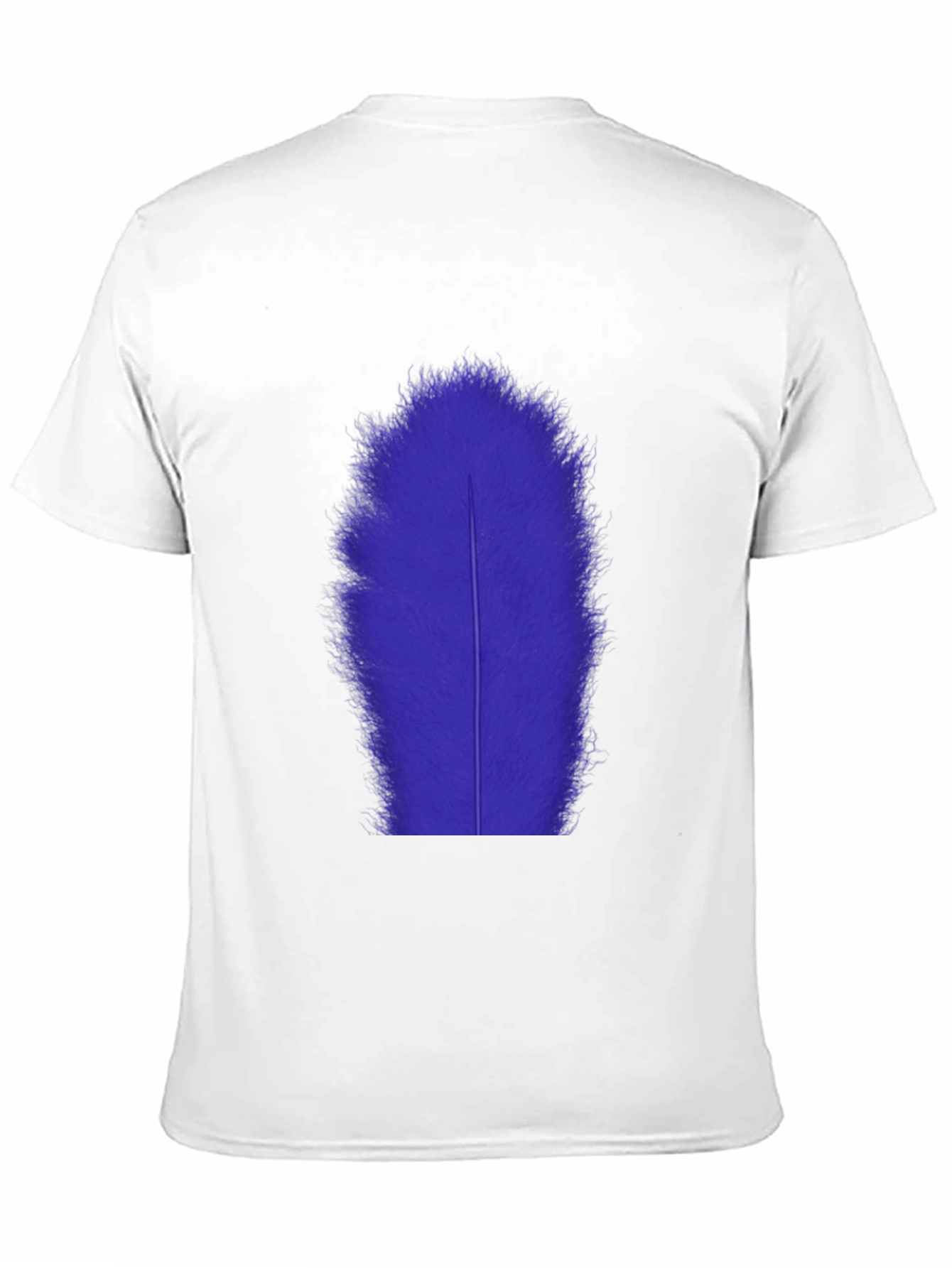 Mens Black T-Shirt with Blue Feather Graphic