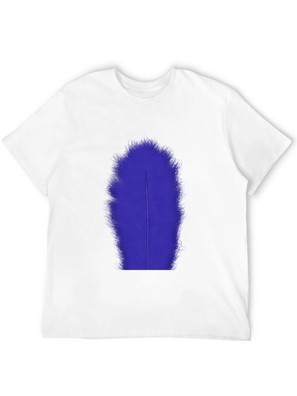 Mens Black T-Shirt with Blue Feather Graphic