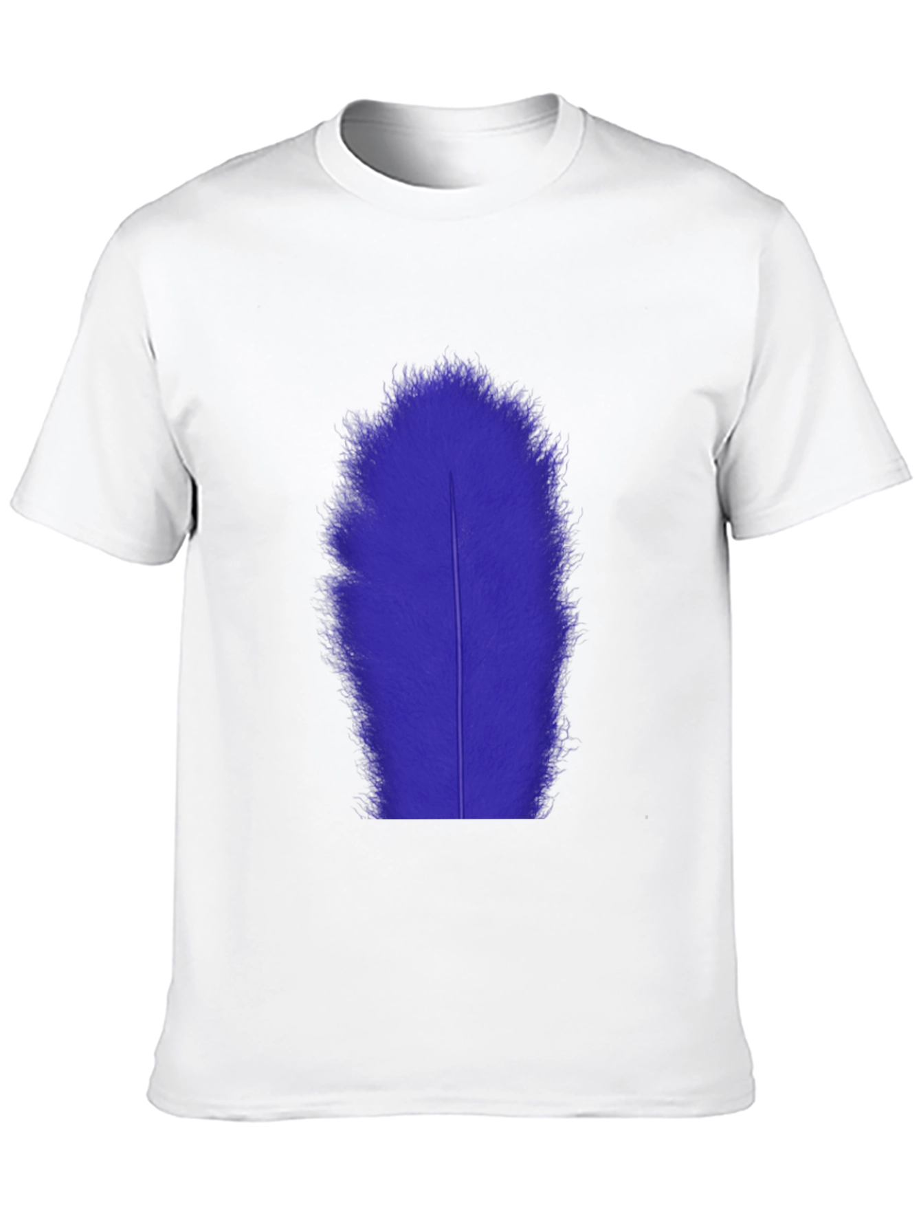 Mens Black T-Shirt with Blue Feather Graphic