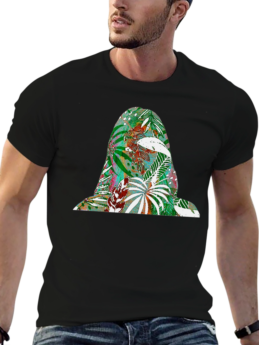 Tropical Patterned Graphic Tee
