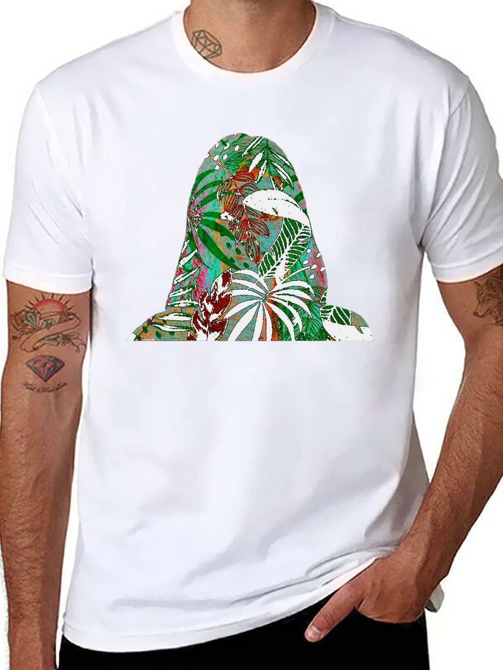 Tropical Patterned Graphic Tee