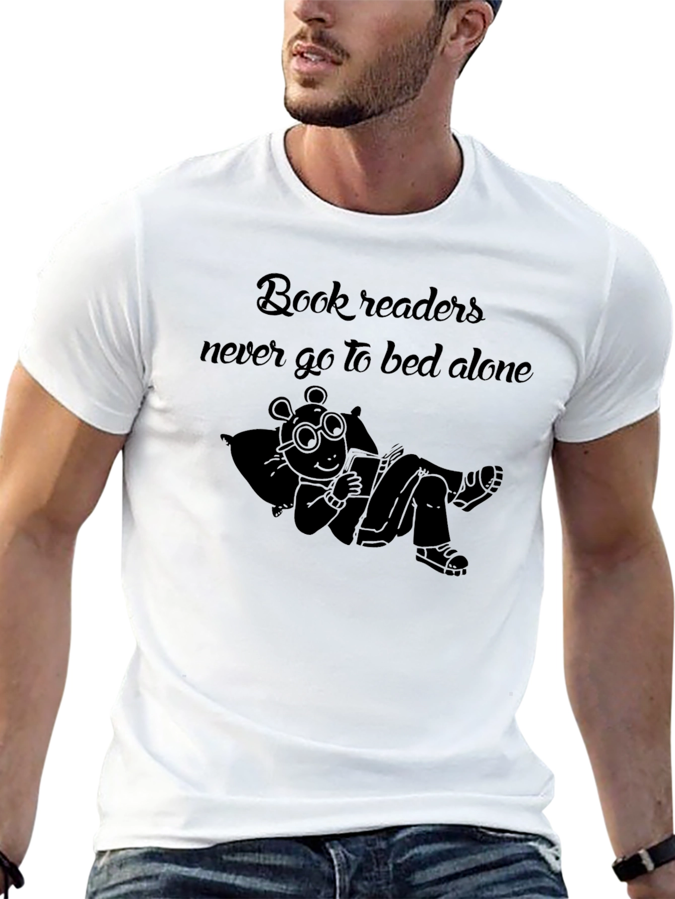 Book Readers Never Go To Bed Alone Black T-Shirt