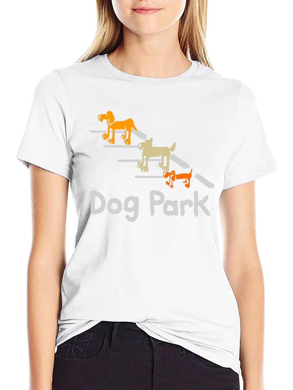 Dog Park Cartoon Graphic T-Shirt