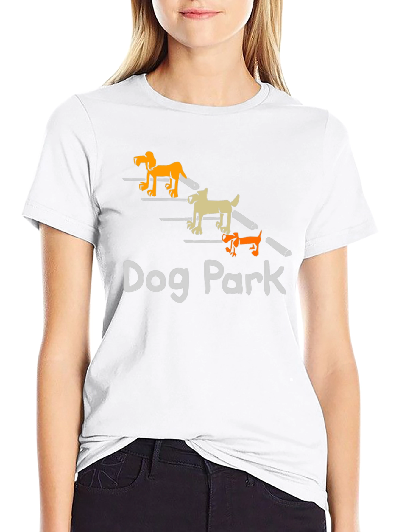 Dog Park Cartoon Graphic T-Shirt