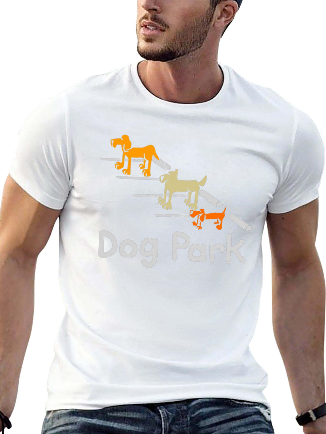 Dog Park Cartoon Graphic T-Shirt