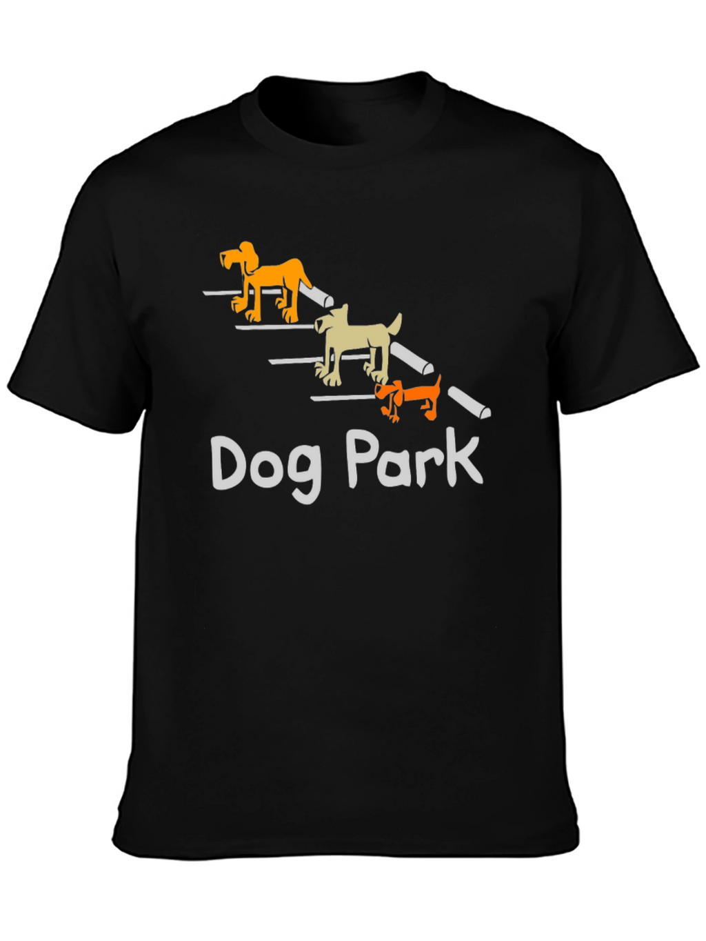 Dog Park Cartoon Graphic T-Shirt