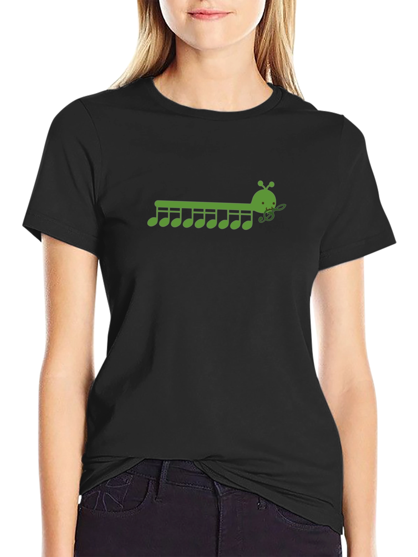 Musical Caterpillar Graphic T-Shirt - Black
