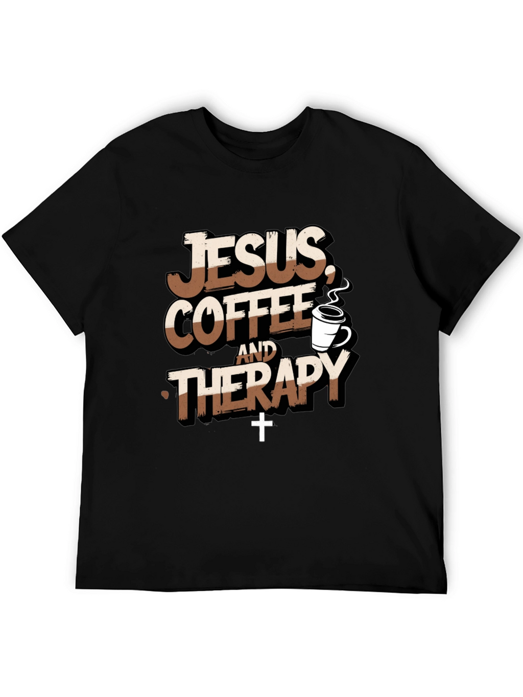 Jesus Coffee Therapy T-Shirt Funny Christian Tee