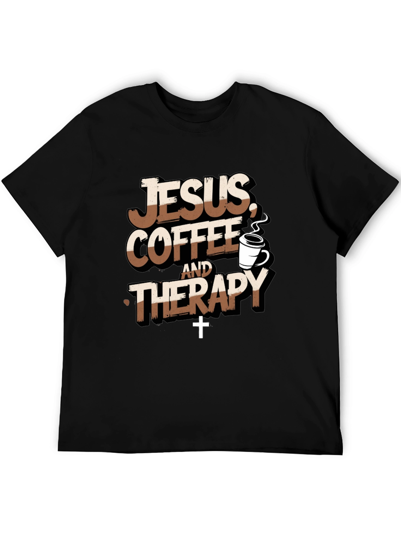 Jesus Coffee Therapy T-Shirt Funny Christian Tee