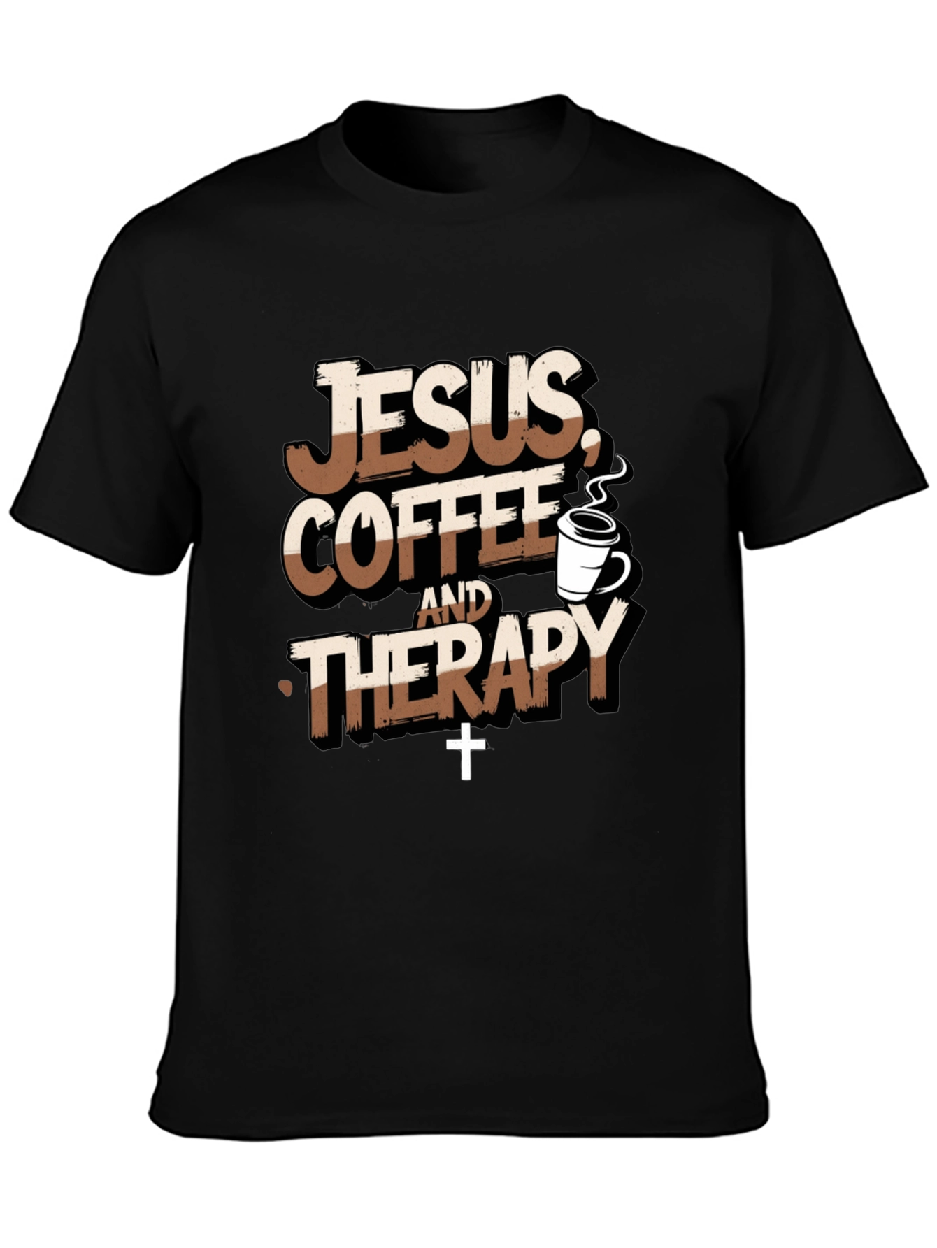 Jesus Coffee Therapy T-Shirt Funny Christian Tee