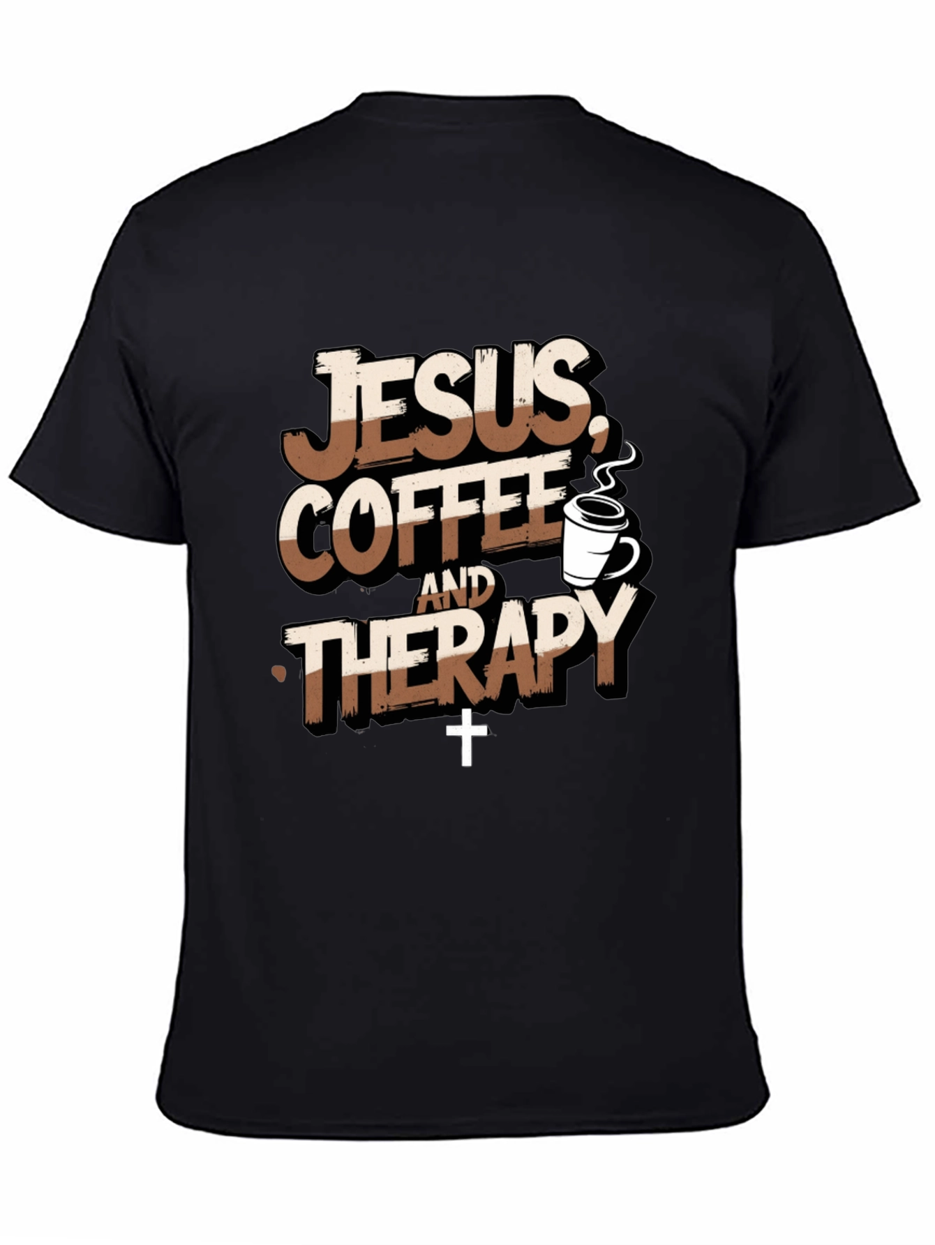 Jesus Coffee Therapy T-Shirt Funny Christian Tee