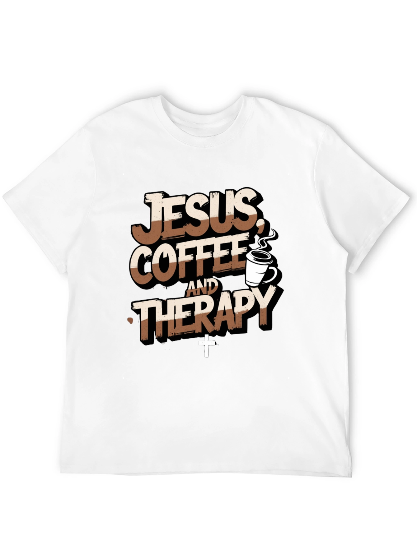 Jesus Coffee Therapy T-Shirt Funny Christian Tee