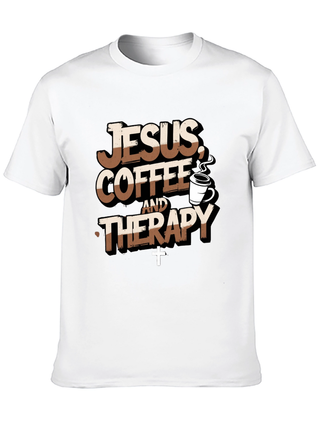 Jesus Coffee Therapy T-Shirt Funny Christian Tee