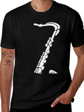 Skeleton Saxophone Black T-Shirt
