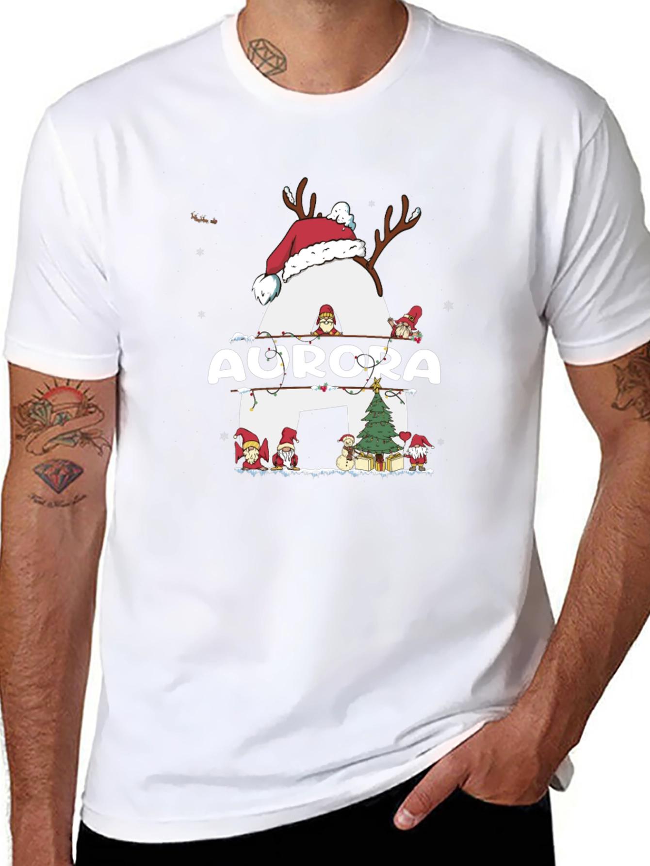 Aurora Christmas Reindeer T-Shirt