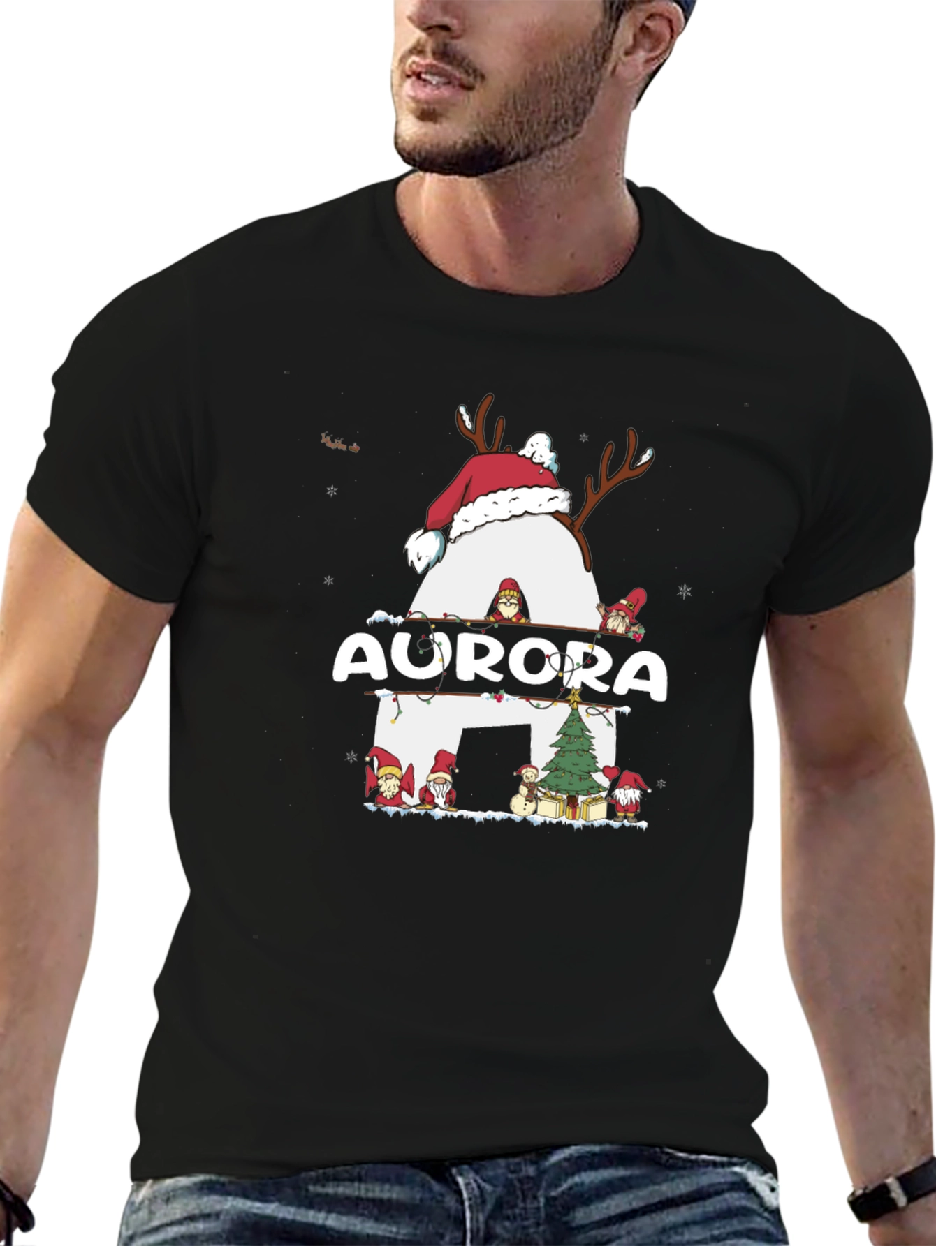 Aurora Christmas Reindeer T-Shirt
