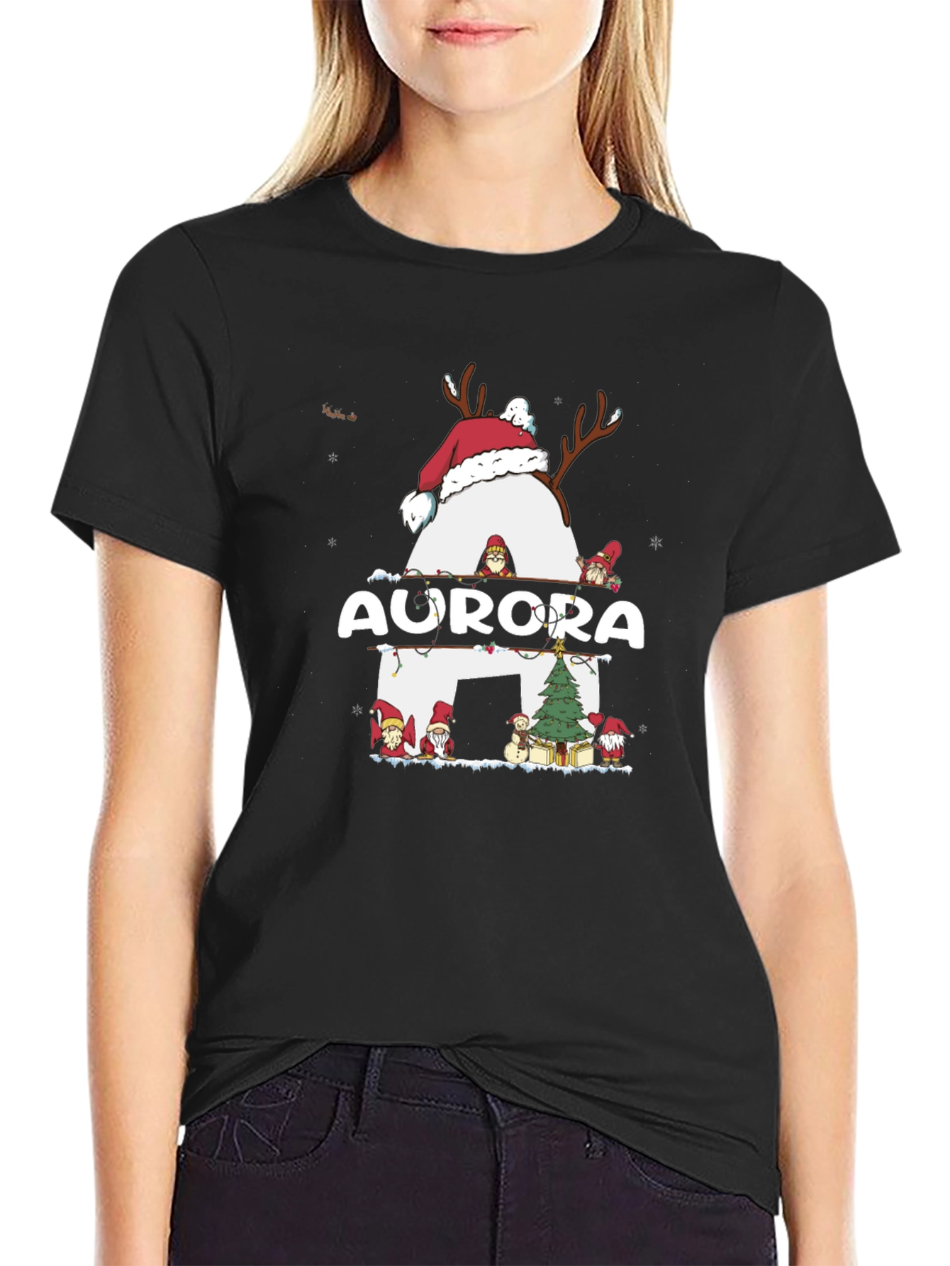 Aurora Christmas Reindeer T-Shirt