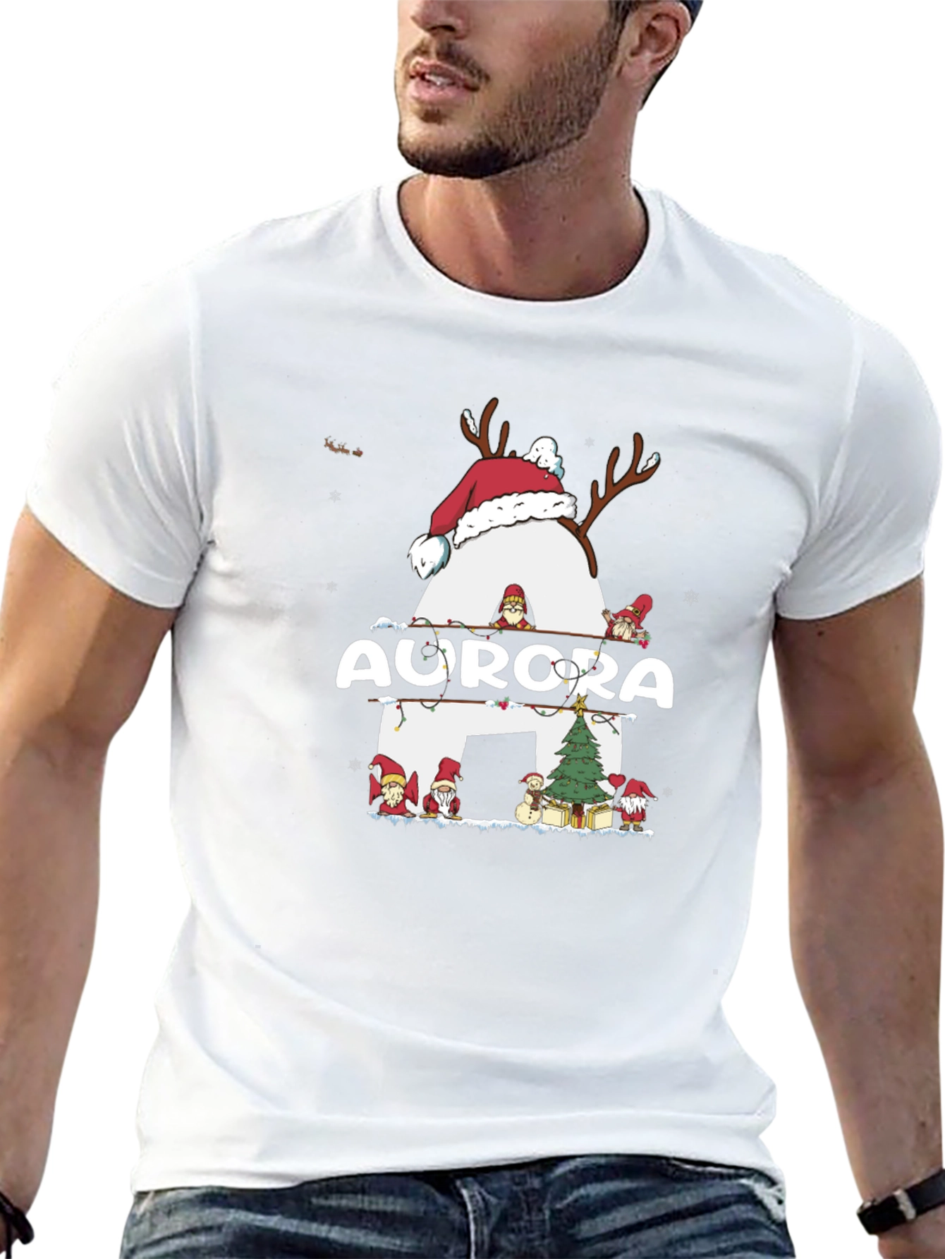 Aurora Christmas Reindeer T-Shirt