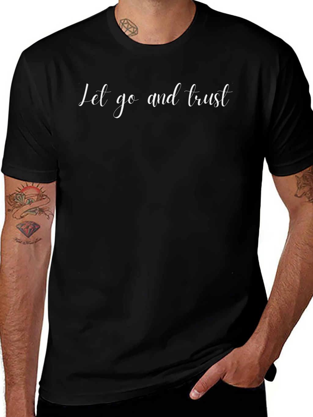 Let Go and Trust Graphic Tee - Black