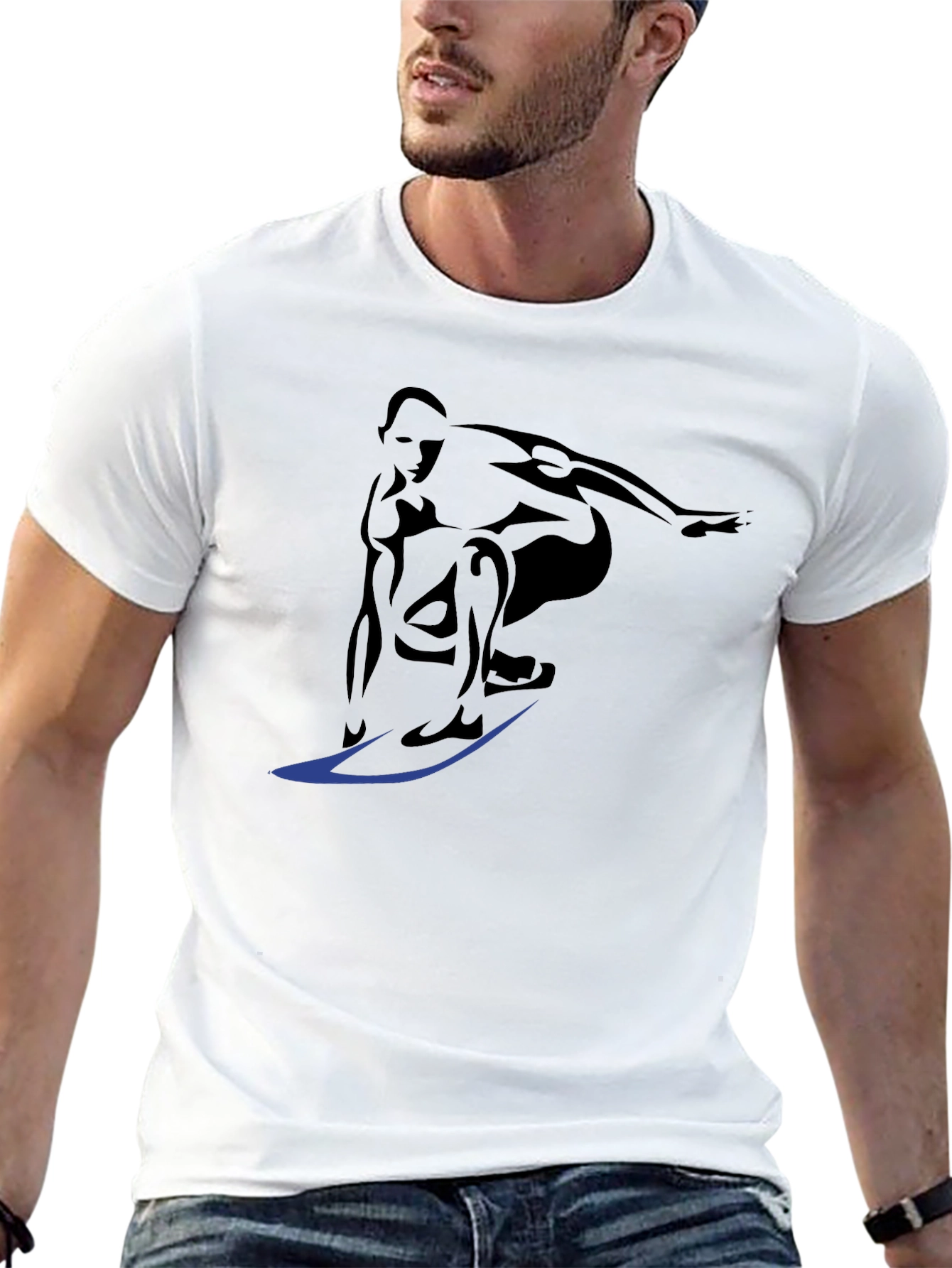 Surfer Graphic Tee - Cool Black T-Shirt