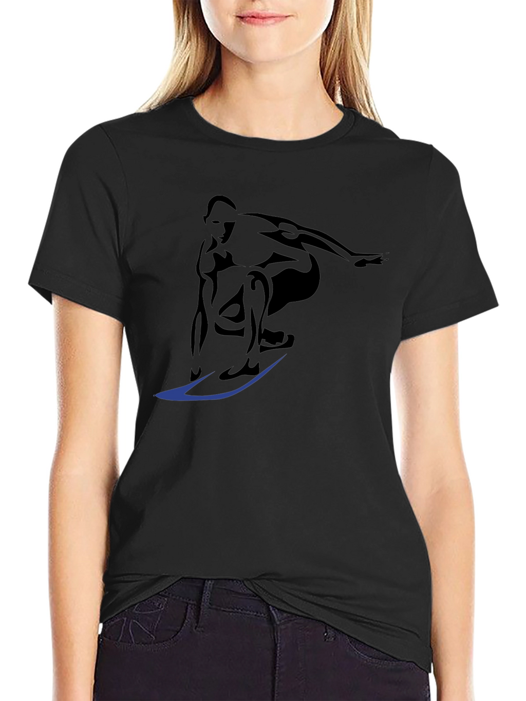 Surfer Graphic Tee - Cool Black T-Shirt