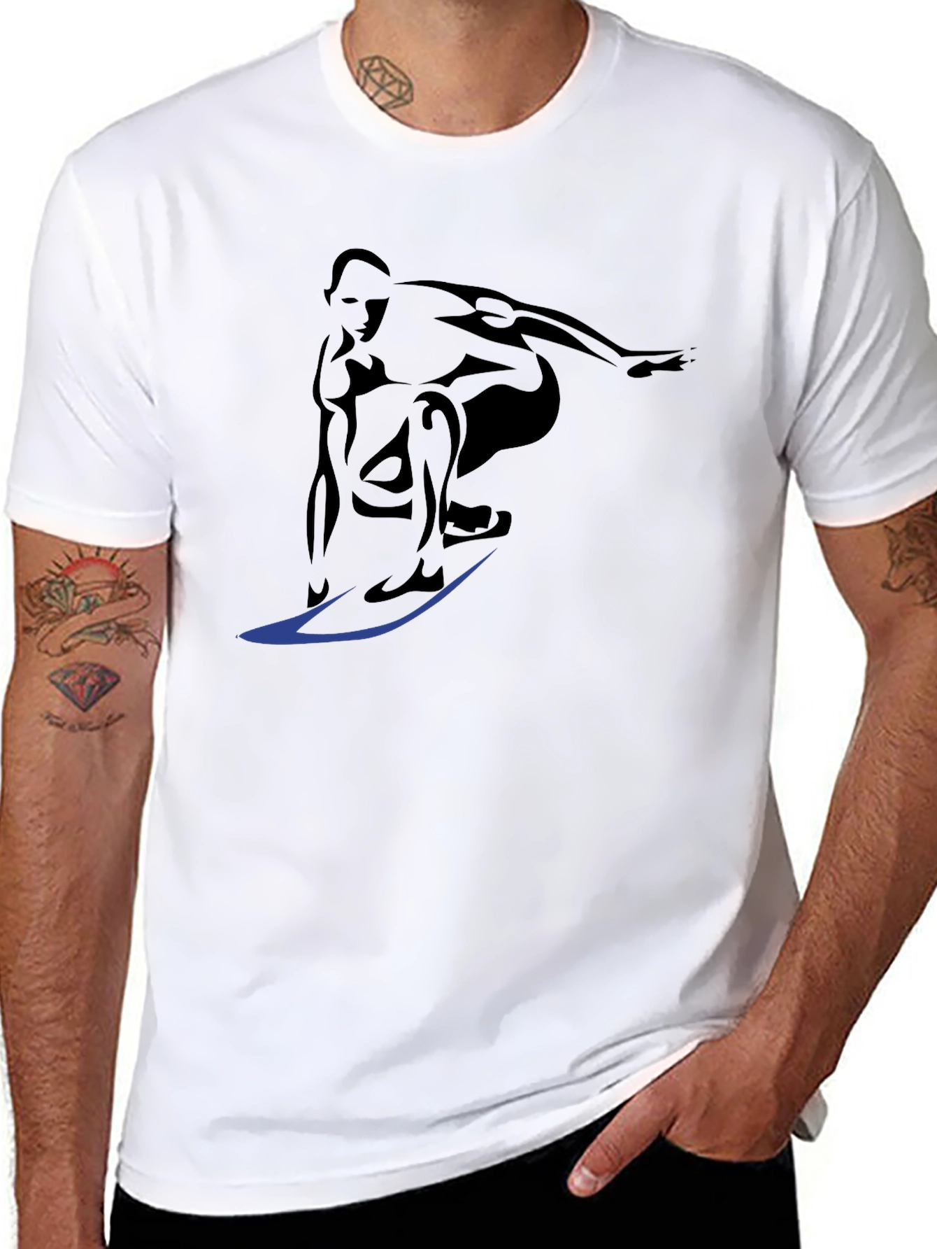 Surfer Graphic Tee - Cool Black T-Shirt