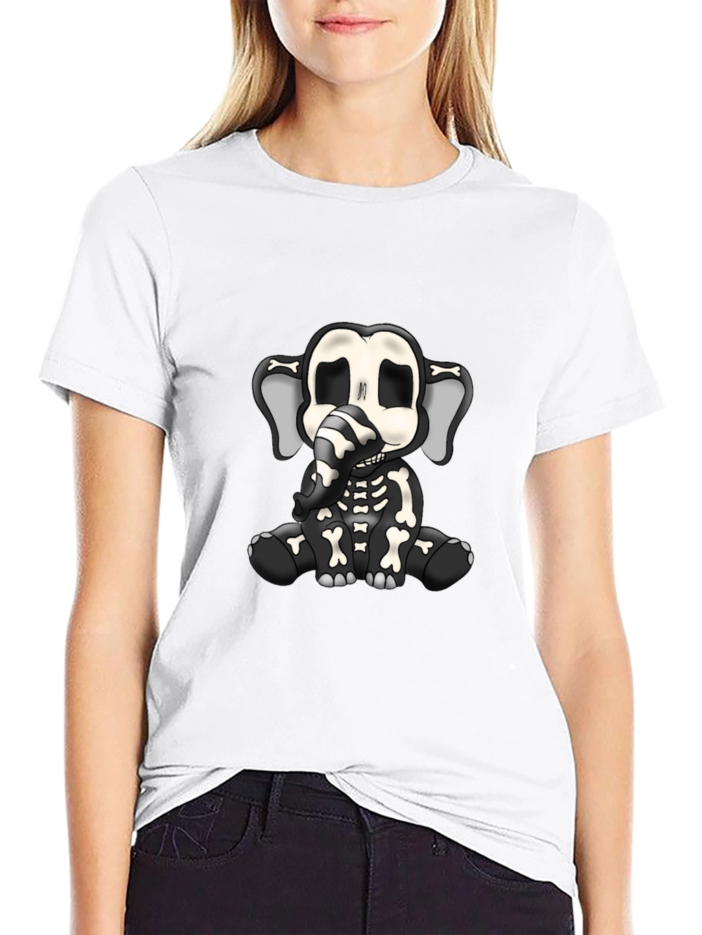 Elephant Skeleton Graphic T-Shirt