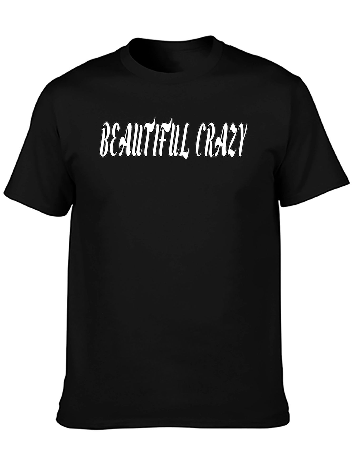 Beautiful Crazy Graphic Tee - Soft Black T-Shirt
