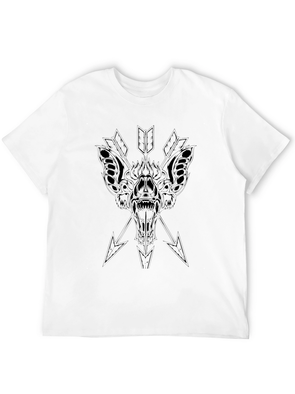 Black Bat Arrow Graphic Tee - Mens Casual Fashion
