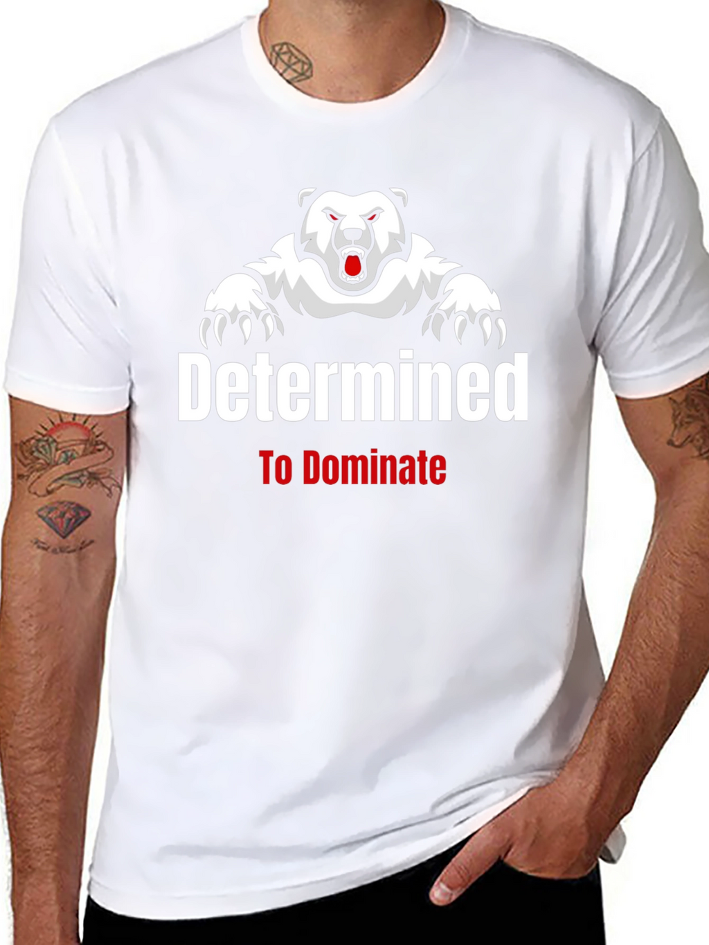 Determined to Dominate Bear Graphic T-Shirt