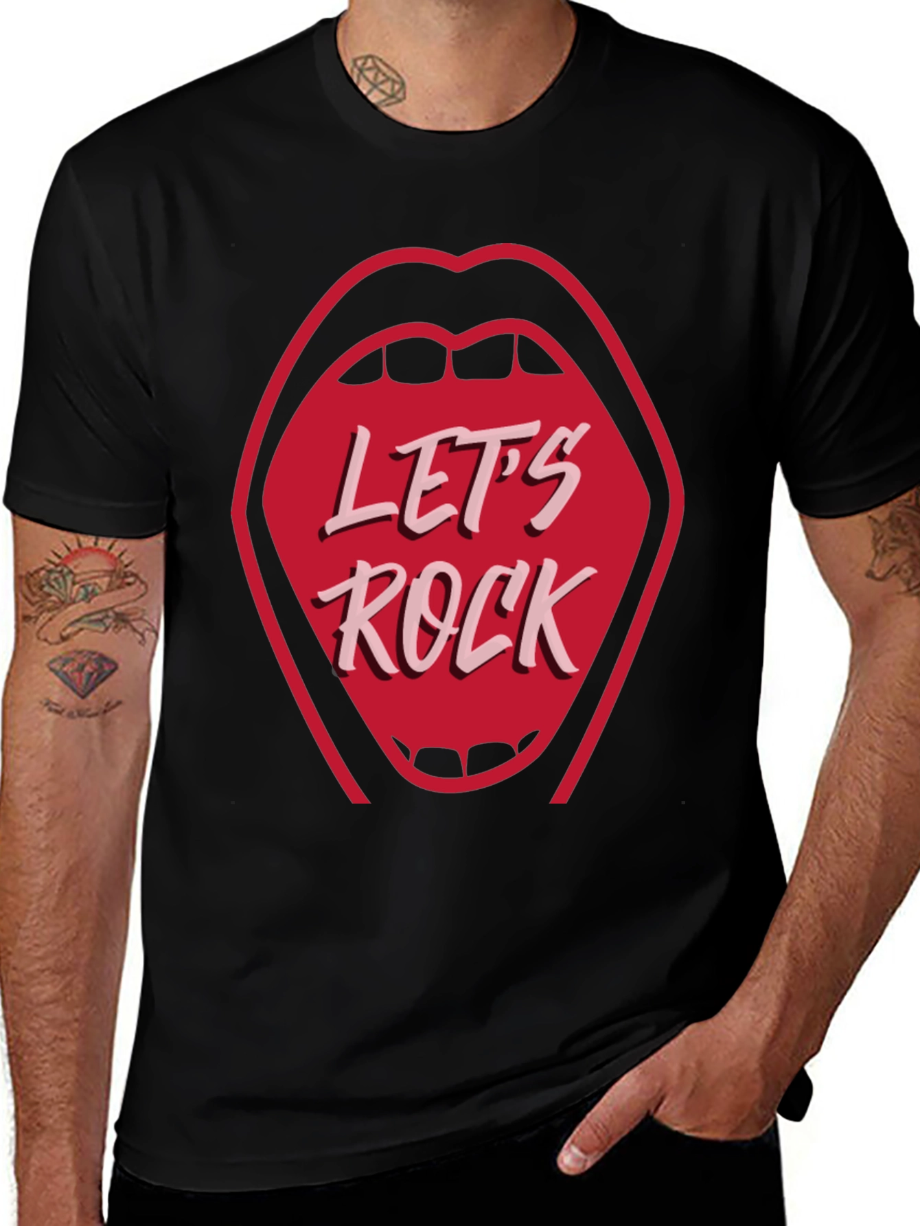 Lets Rock Graphic Tee - Rock and Roll Style