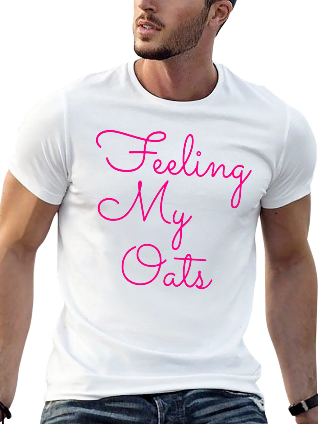 Feeling My Oats Graphic Tee - Trendy Black T-Shirt