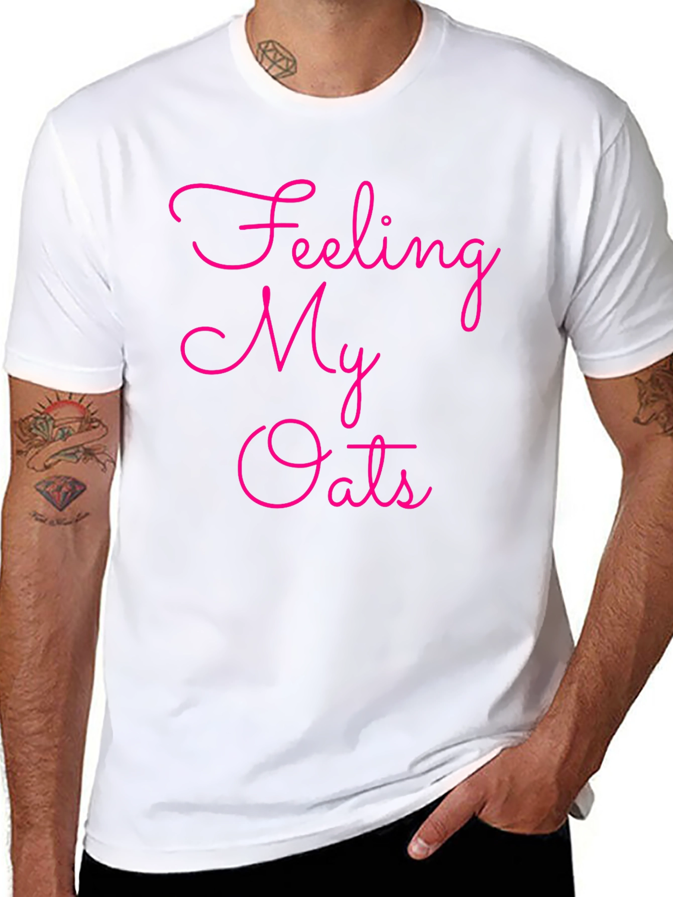 Feeling My Oats Graphic Tee - Trendy Black T-Shirt