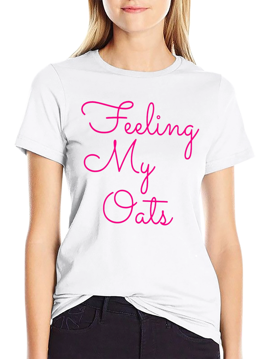Feeling My Oats Graphic Tee - Trendy Black T-Shirt