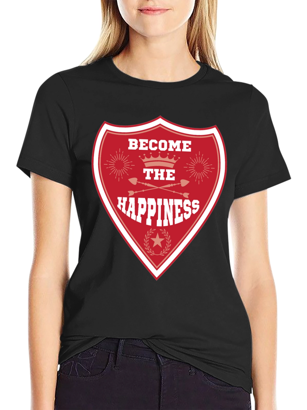Become the Happiness Graphic Tee - Black