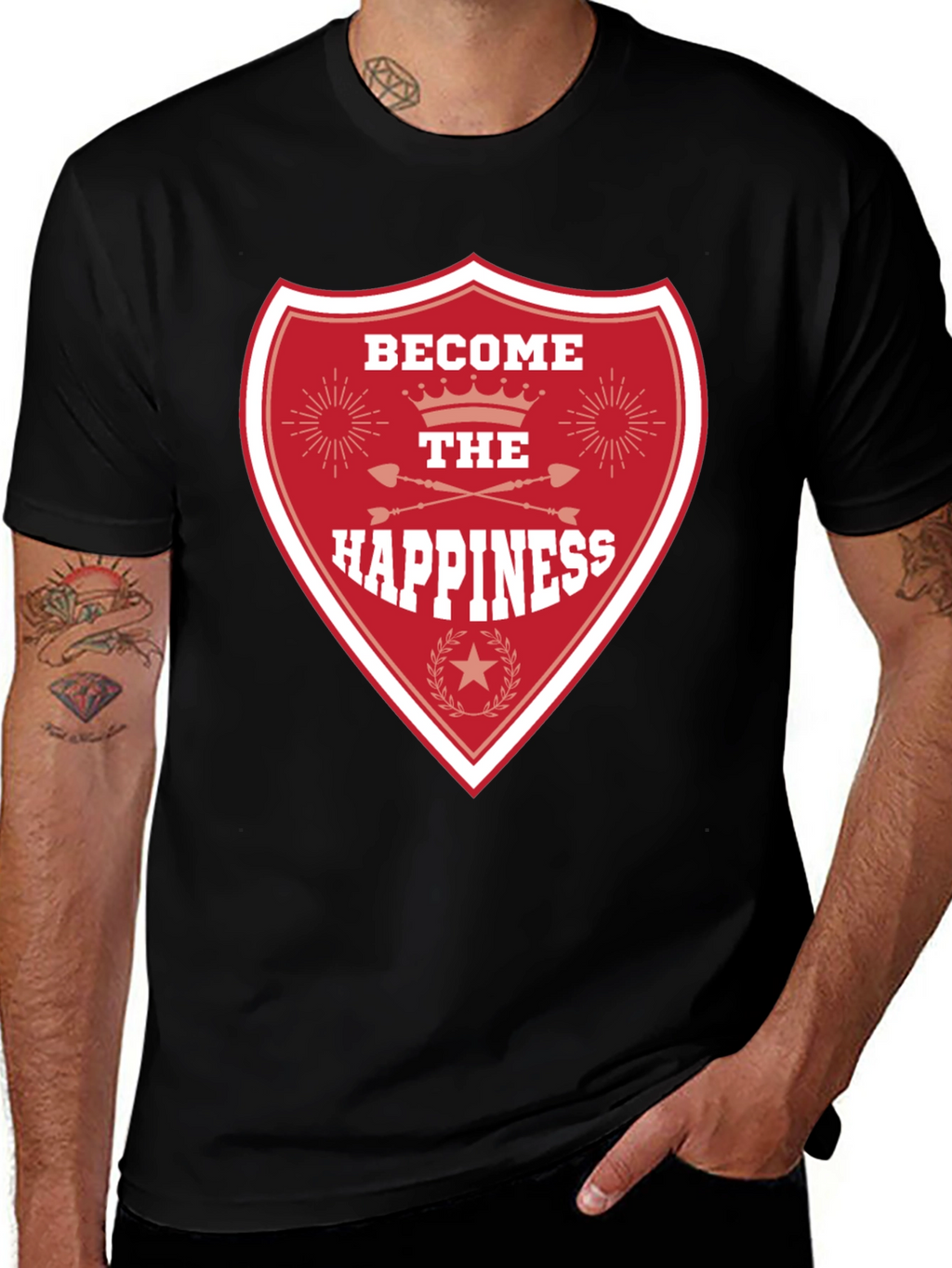 Become the Happiness Graphic Tee - Black