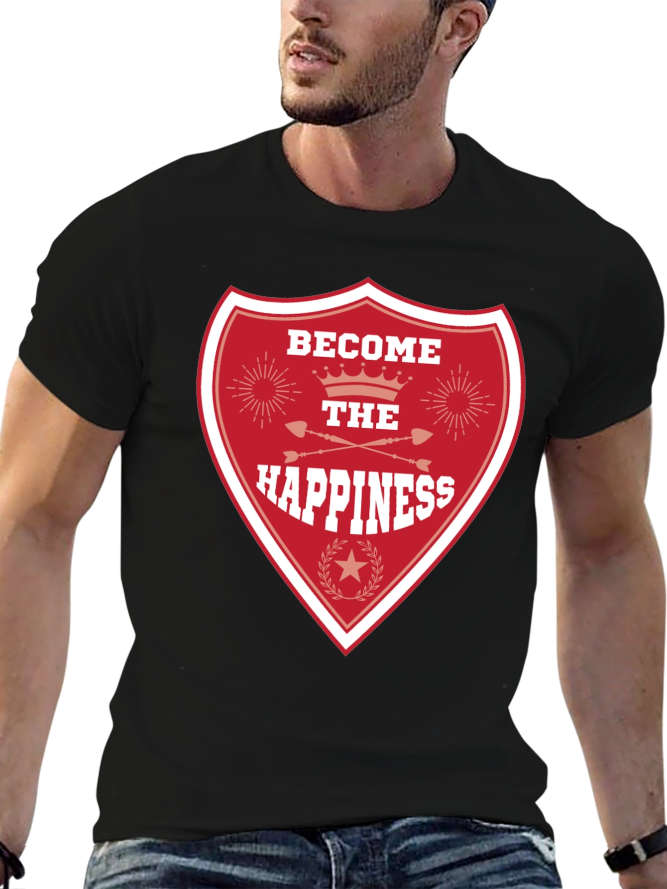 Become the Happiness Graphic Tee - Black