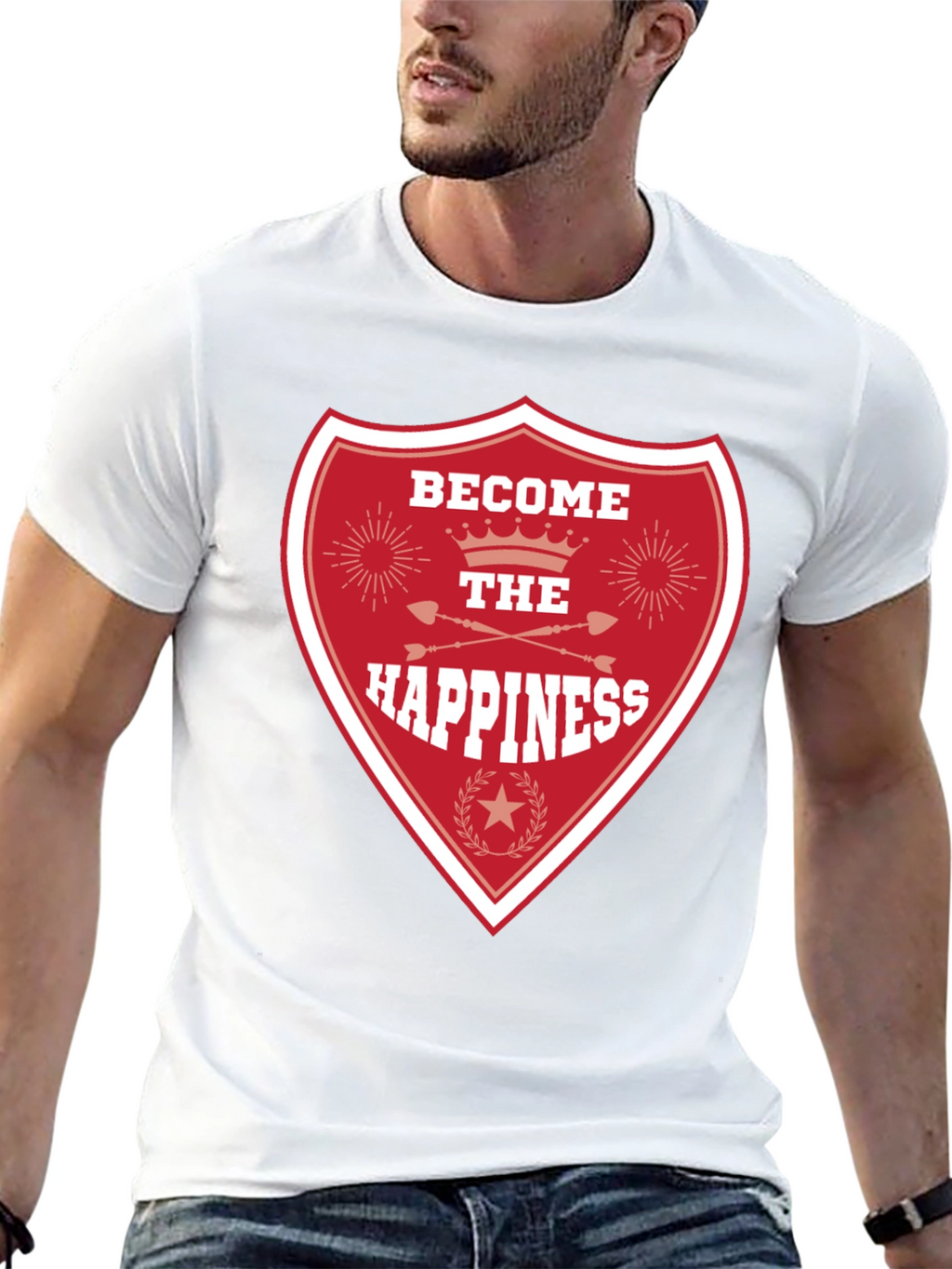 Become the Happiness Graphic Tee - Black