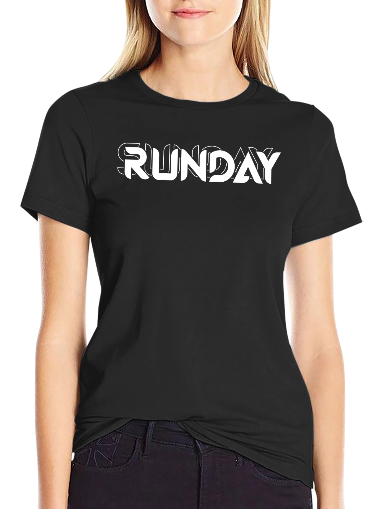 Runday Graphic Tee - Black Cotton T-Shirt