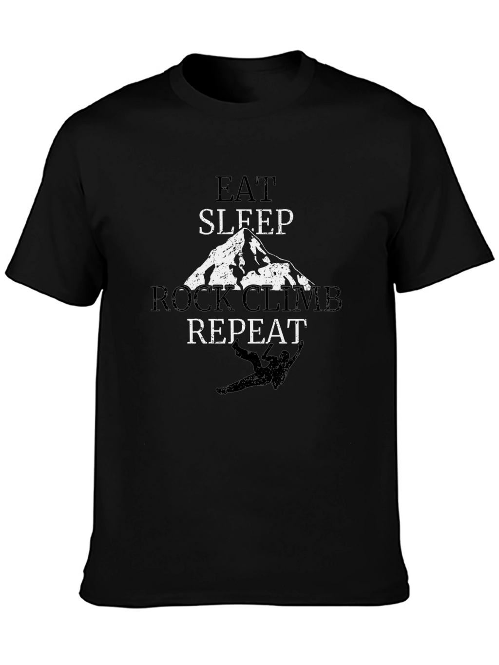 Eat Sleep Rock Climb Repeat Black T-Shirt