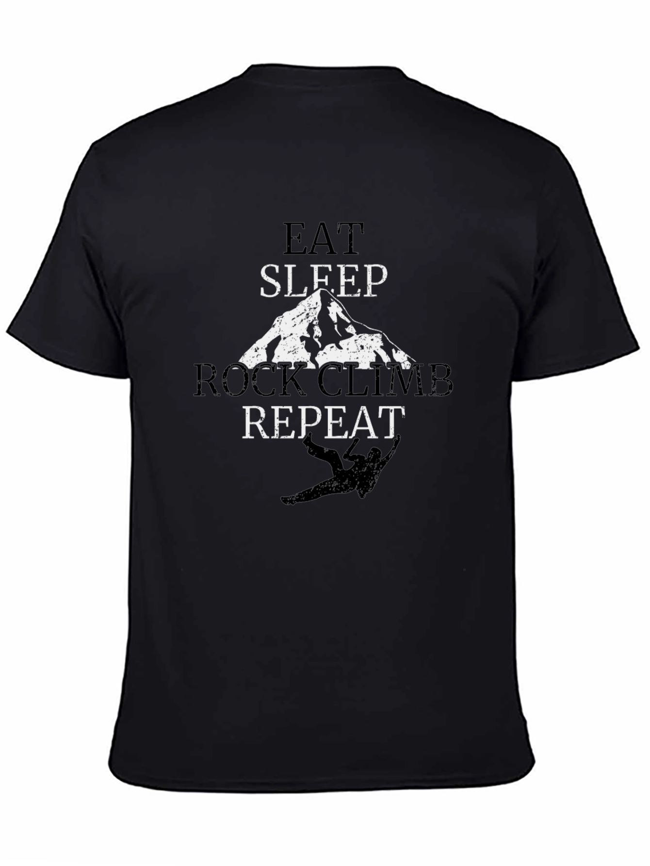 Eat Sleep Rock Climb Repeat Black T-Shirt