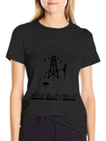 Humorous Drill Baby Drill Black Graphic Tee